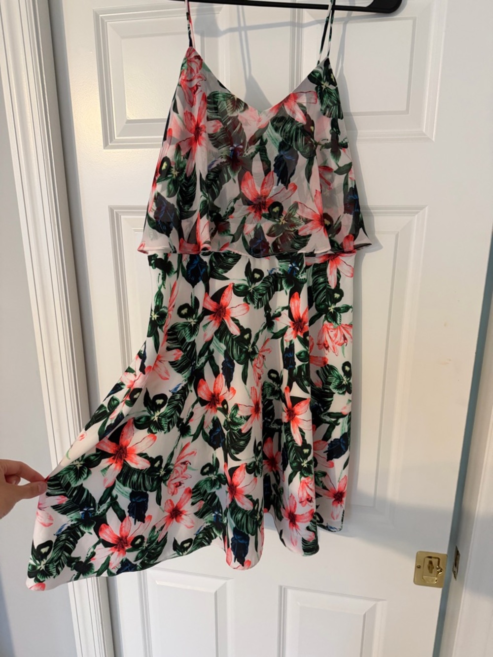Vince Camuto White Floral Spaghetti-Strap Sundress